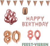 80 jaar Verjaardag Versiering Pakket Rosé Goud