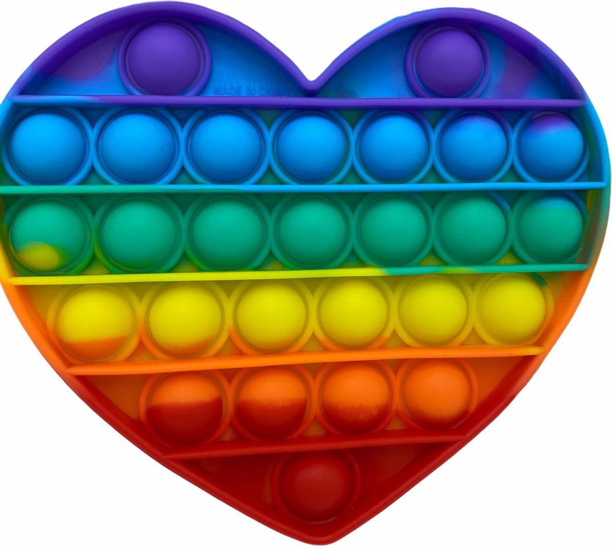 Pop it - hart - fidget toys - regenboog hart - Merkloos
