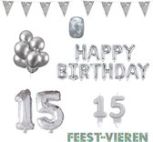 15 jaar Verjaardag Versiering Pakket Zilver