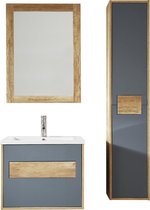 Badplaats - Badkamermeubel Wanaka 60cm - met spiegel en zijkast