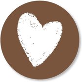Kleine Binky - Muurcirkel - White heart old brown - Forex - 15cm