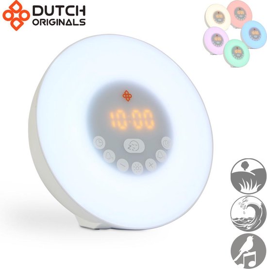 DUTCH ORIGINALS Réveil Lumineux à LED et Bluetooth 5.0, Réveil