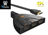 TR Deals® HDMI Switch - Splitter 3x HDMI-IN naar 1x HDMI-UIT - 3 in 1 - 4K RESOLUTIE - Indicatie LED - Zwart