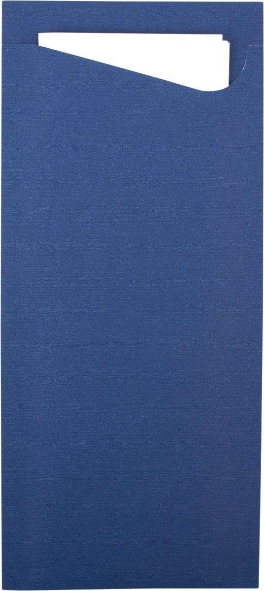 Servetten met Bestek Zakjes Doos 100 Stuks Donkerblauw Servet Wit Bestekzakjes met servetten