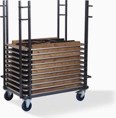 Klaptafel rechthoekig Trolley, Verstelbare afmetingen, 126-208x84-100x168cm (LxBxH), T90700