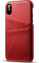 GSMNed –PU Leren Card Case iPhone Xs Max Rood  – hoogwaardig leren Card Case Rood – Card Case iPhone Xs Max Rood – Card Case voor iPhone Rood – Pasjeshouder