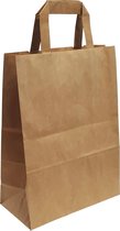 Papieren draagtas / goodie bag bruin 22x10x28cm per 50 stuks