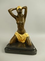Beeld erotiek - Naakte vrouw - brons - 28 cm hoog