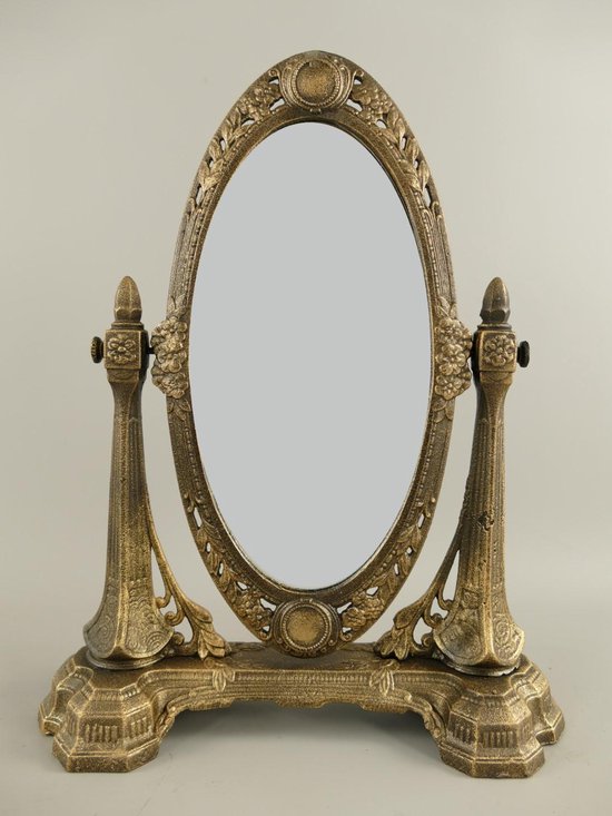 Spiegel - Kantelbare kapspiegel - Rustiek bruin - 45 cm hoog