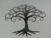 Wanddecoratie - Levensboom - Boom Krullende Takken - 95 cm hoog