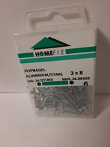 Homefix Pop Rivets-Aluminium 3.0x8 30 Pièces