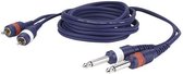 DAP Audio Jack naar RCA overgangskabel 3m - 2x Mono Jack naar 2x Tulp (RCA) - 3m