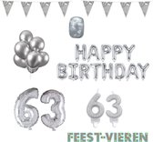 63 jaar Verjaardag Versiering Pakket Zilver