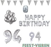 94 jaar Verjaardag Versiering Pakket Zilver