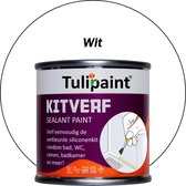 Tulipaint Kitverf (Wit) - Kit verven - Siliconenkit verven schilderen - Kitranden vieze verkleurde gele vergeelde Kit schoonmaken reinigen reiniger - Kitreiniger