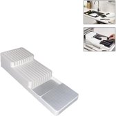 Messenblok - Messenblok zonder messen - Messenhouder - Messenhouder lade - Kunststof - Wit/grijs
