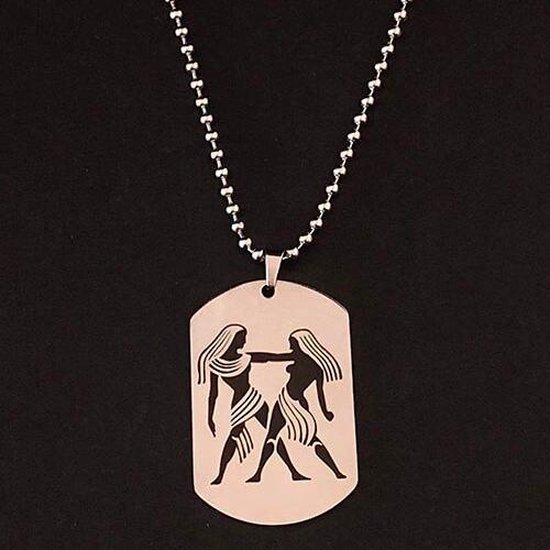 Tweeling / Gemini Sterrenbeeld Ketting met Hanger - Kettingen Heren Dames - Astrologie - Cadeau voor Man - Mannen Cadeautjes