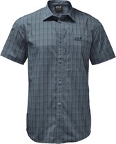 Jack Wolfskin Rays Stretch Vent Shirt Men - Blouse - Heren - Storm Grey Checks - Maat XL