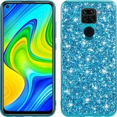 Voor Geschikt voor Xiaomi Redmi Note 9 / 10X 4G glitterpoeder schokbestendig TPU beschermhoes (blauw)