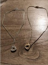Wellness-house | Ketting met hanger Double Hearts Verzilverd | Liefde | Zen | Ketting met Hart