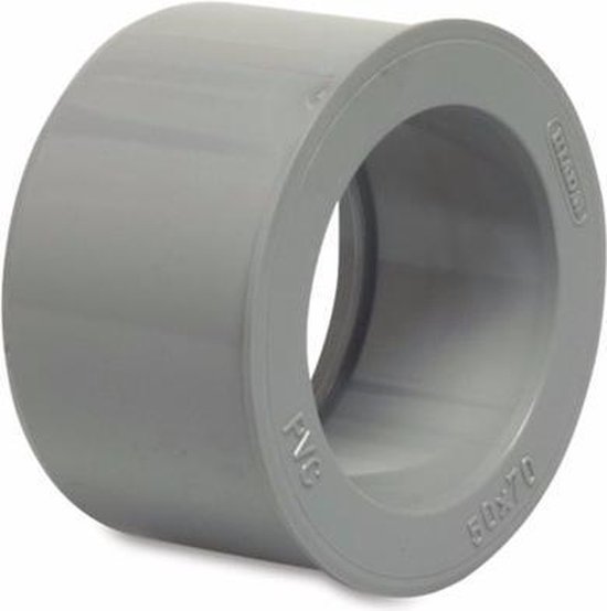 Verloopring PVC-U 70 mm x 75 mm lijmmof x spie grijs | bol