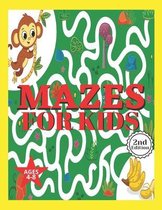 Mazes for Kids Ages 4-8: Mazes Activity Coloring Book Ages 4-8 & 4-12 Kids Preschool, Kindergarten, Puzzles Workbook for Game Boys & Girls (Ama