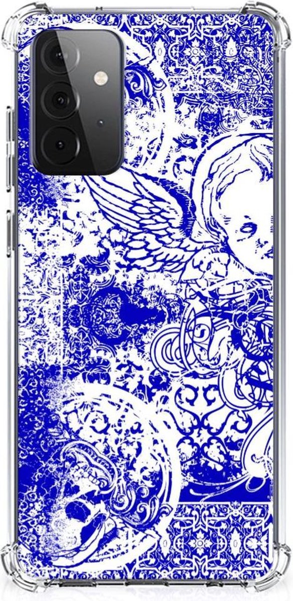 Extreme Case Samsung Galaxy A72 4G/5G Angel Skull Blauw
