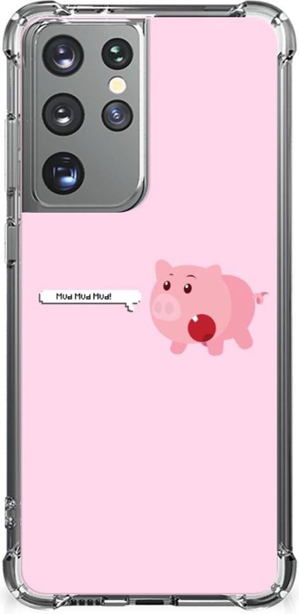 Back Cover voor Samsung Galaxy S21 Ultra Stevig Bumper Hoesje Pig Mud