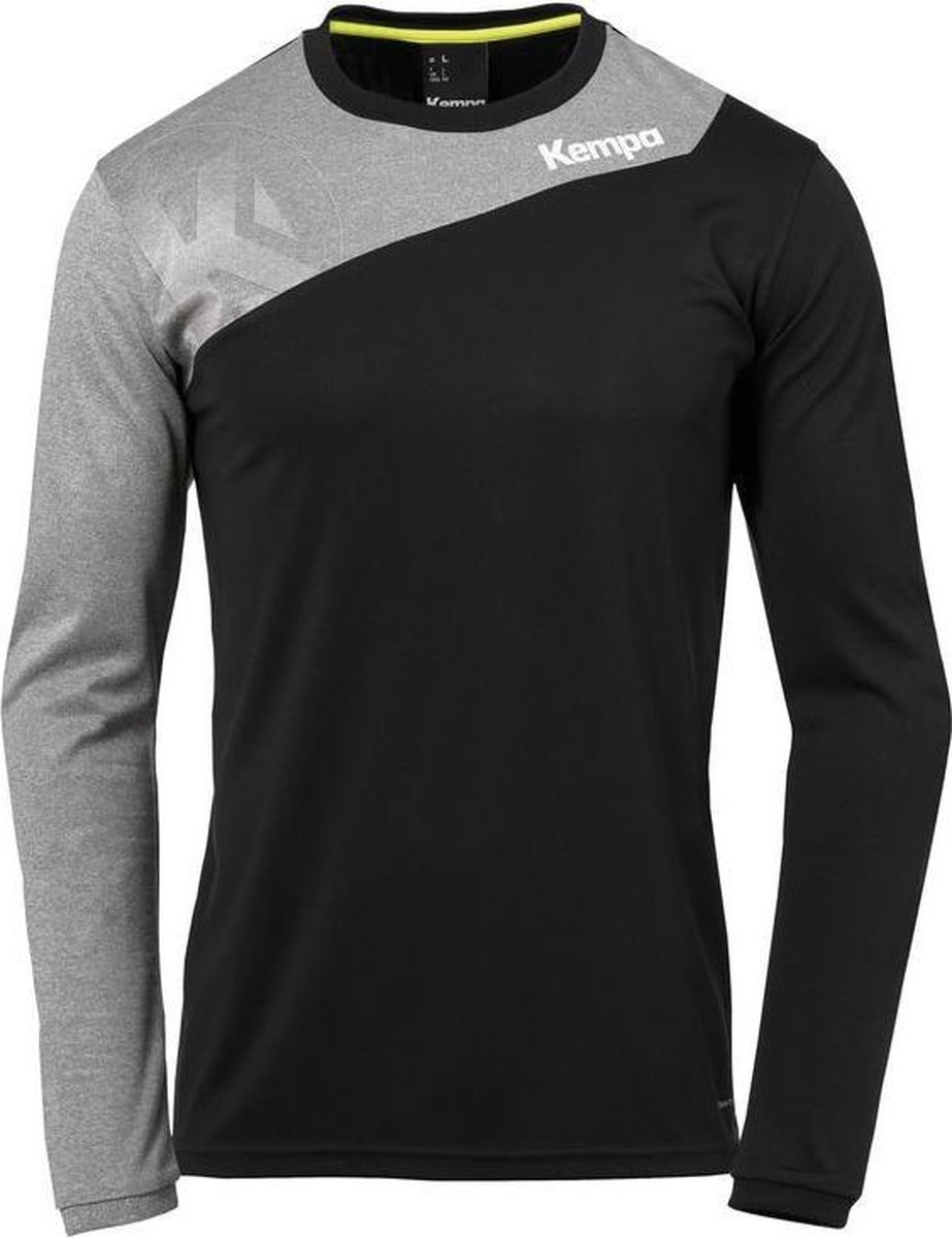 Kempa Core 2.0 Longsleeve Zwart-Donker Grijs Melange Maat 3XL
