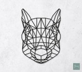 Laserfabrique Wanddecoratie - Geometrische Eekhoorn - Medium - Zwart - Geometrische dieren en vormen - Houten dieren - Muurdecoratie - Line art - Wall art