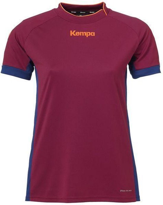 Kempa Prime Shirt Dames Donker Rood-Diep Blauw Maat XS