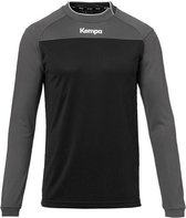 Kempa Prime Longsleeve Kind Zwart-Antraciet Maat 152