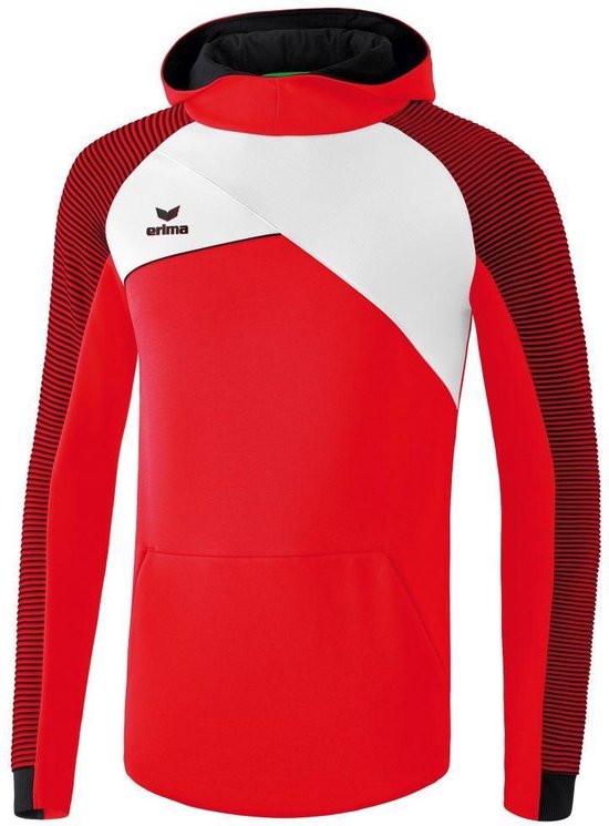 Erima Premium One 2.0 Sweatshirt Met Capuchon - Rood / Wit / Zwart | Maat: XL