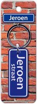 Paper Dreams Sleutelhanger Straatnaam Jeroen 9 Cm Staal Blauw