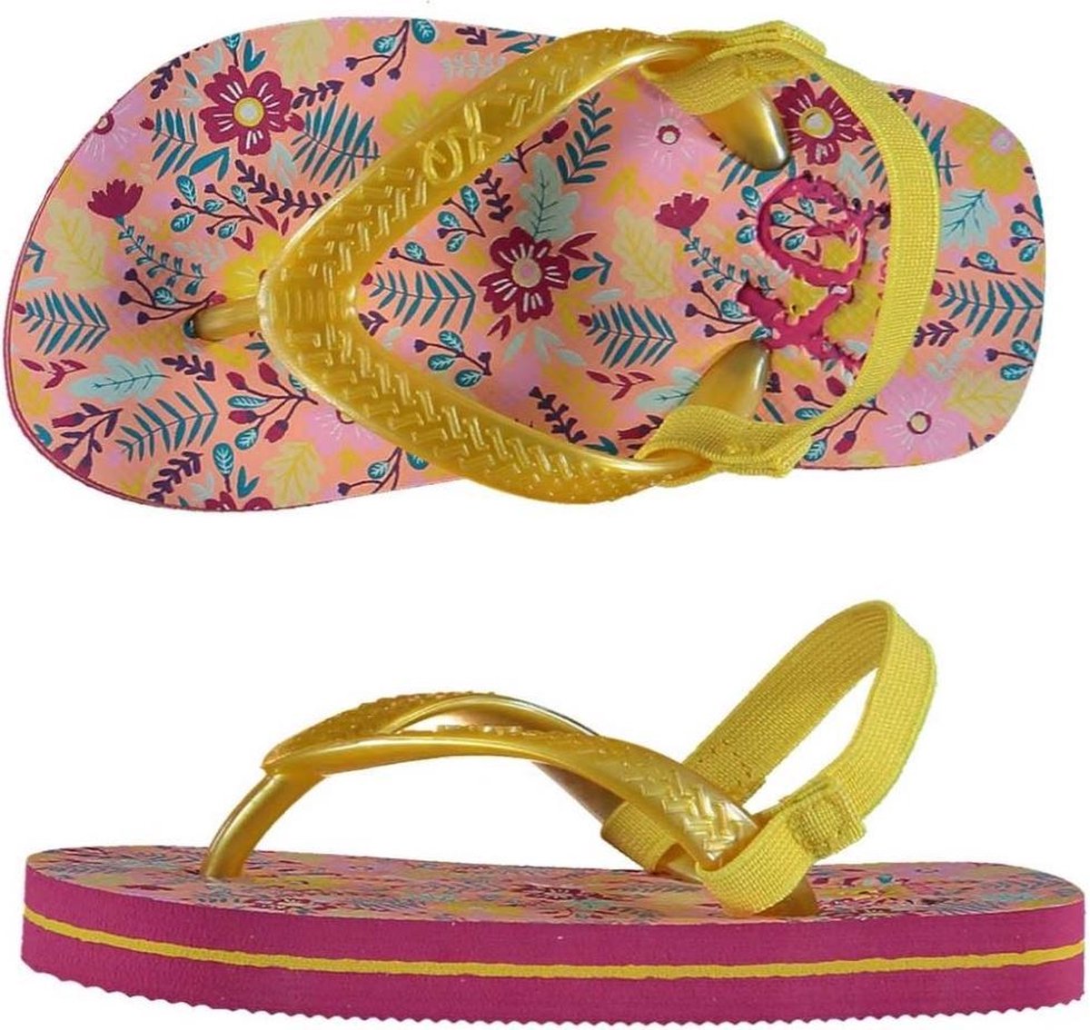XQ Footwear Slippers Tropisch Meisjes Roze geel