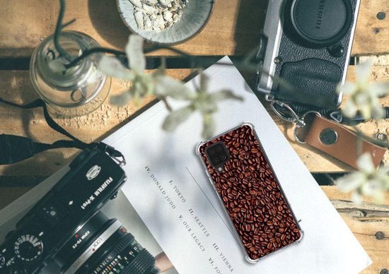 Coque Bumper robuste Coque pour smartphone Samsung Galaxy A12 avec Grains de café à bord transparent