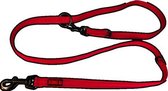 RelaxPets - Verstelbare Hondenriem - 5 Manieren Verstellen - Reflecterende Stiksels - Tot 2 Meter - Rood - S/M