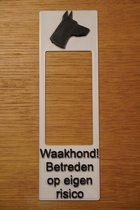 3D Doorbell Art - Waakhond - Zwart op Wit - Hier waak ik - Waakhond betreden op eigen risico - Honden - Hondenliefhebber