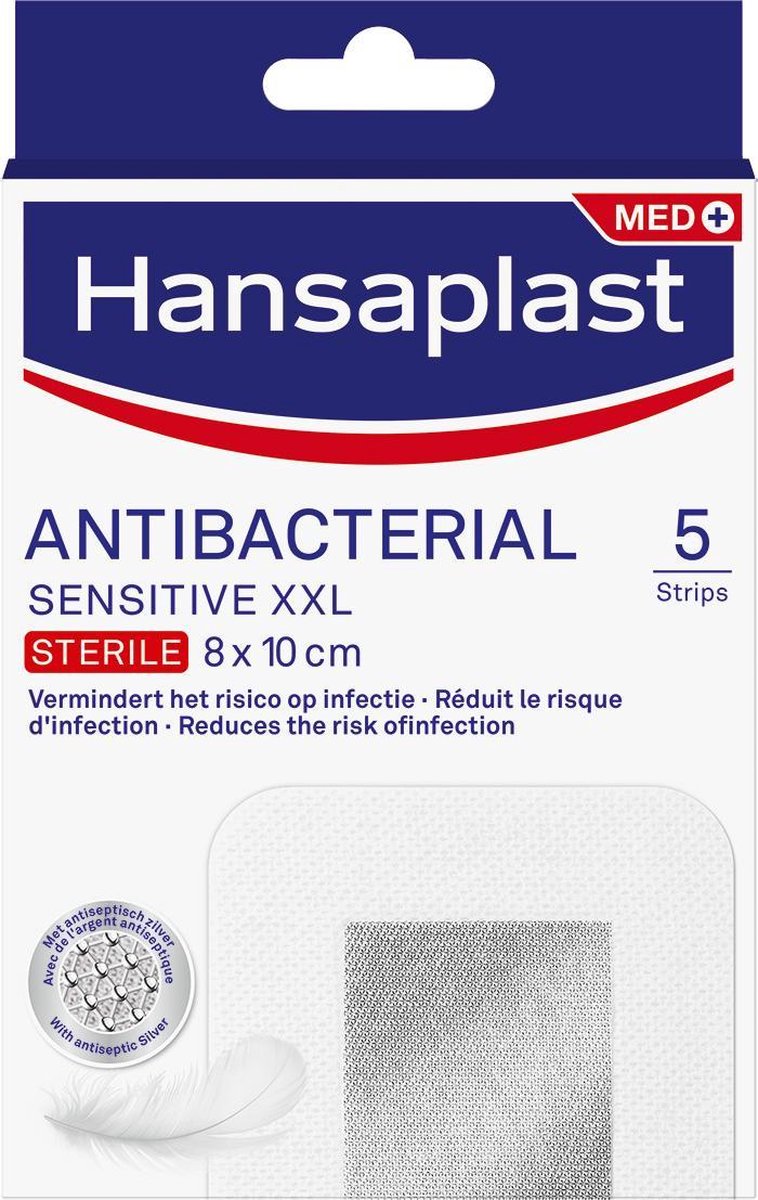 Hansaplast Sensitive Antibacterieel Zilver Pleisters XXL- 5 stuks | bol.com
