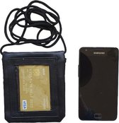 Moneybelt - Portemonnee - OV-kaarthouder - ID-kaarthouder - Pasjesmapje - Wallet - Leder - Zwart