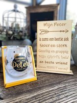 Coffret cadeau Mon Peter + verre à vin d'eau noir / oncle / anniversaire / parrain / cadeau / cadeau