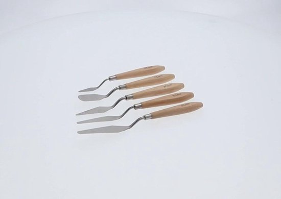 5Pcs Schilderen Mes Rvs Palet Messen Met Zwart Houten Handvat Voor Canvas Acryl Toepassingen 5Pcs Schilderen Mes Rvs Palet Messen Met Zwart Houten Handvat Voor Canvas Acryl Toepassingen