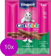 Vitakraft Cat-Stick Mini 3 stuks - Kattensnack - 10 x Eend&Konijn
