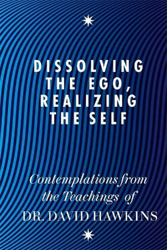 Couverture du livre 'Dissolving The Ego, Realizing The Self' sur fond bleu ondulé.