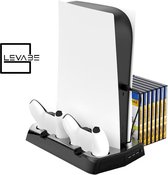 Luxe Multifunctionele Standaard voor Playstation 5 - Spellen vak - Oplaadstation - USB hub – Verticale Standaard en Koelventilator