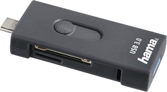 Hama USB 3.1-kaartlezer SD/microSD USB 3.1 Type-C USB 3.0 Type-A Grijs - Hama