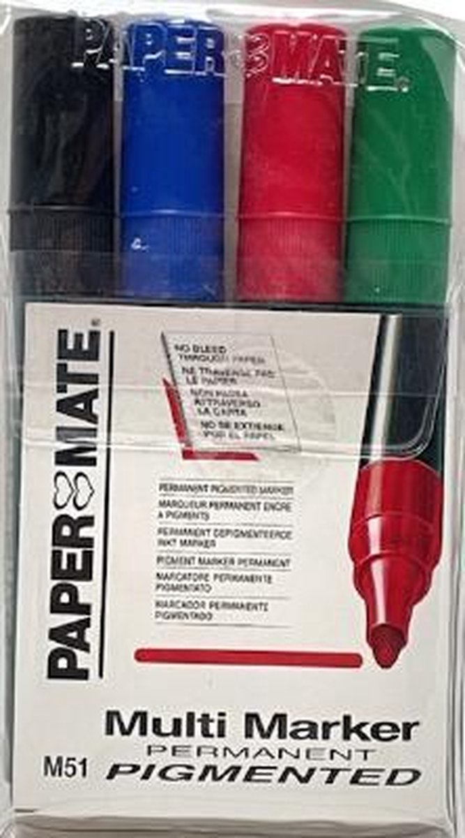 Paper Mate Multi Marker Pernament Pigmented M51 4 kleuren