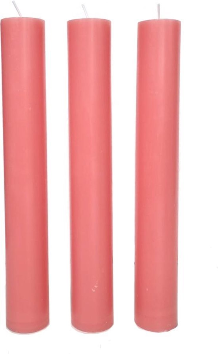 Home Society kaarsen XL - Extra dik 3.5 cm x 25 cm - Koraal -9 stuks -  Extra lange... | bol.com