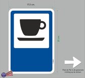 Koffie terras wegwijzer verkeersbord sticker