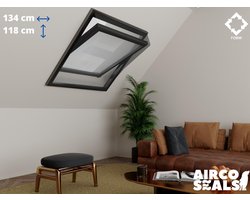 Insecten Hor Dakraam – 134 x 118 cm – Hor Geschikt voor Velux UK06 | Fakro/Optilight 18 - Insect Raamhor - Vliegenhor – Velux Tuimelvenster Oplossing
